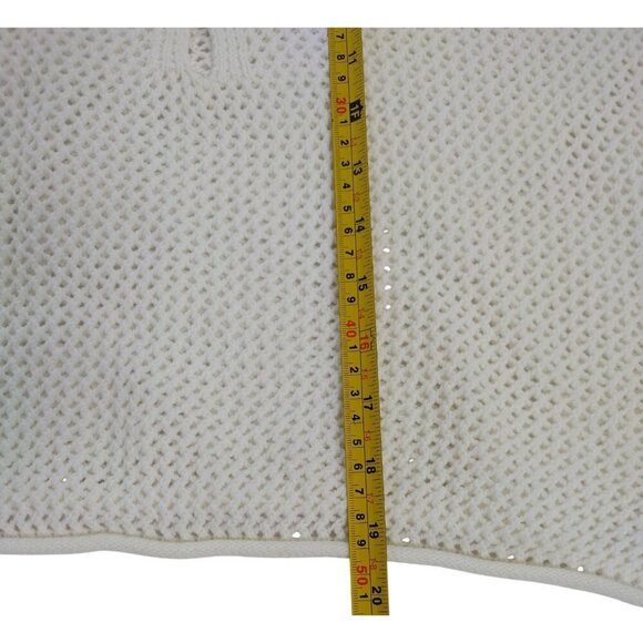 Moon & Madison White Short Sleeve Mesh Knit Button Henley Top Womens M. - Picture 8 of 8